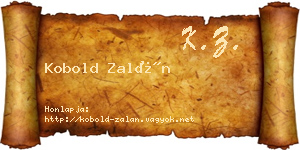 Kobold Zalán névjegykártya